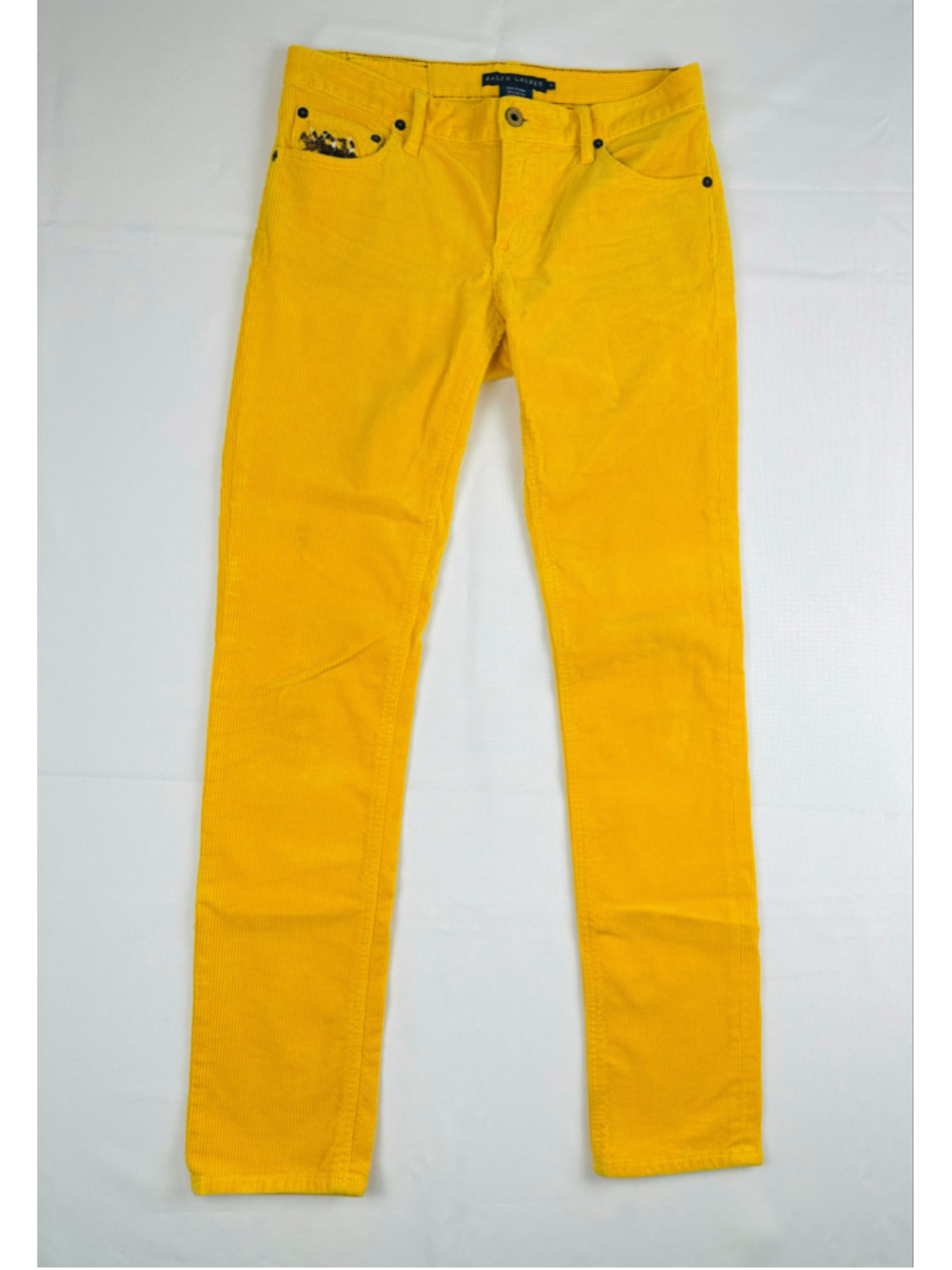 Vintage Ralph Lauren Thompson Golden Yellow Corduroy Pants R.L. 650 Women’s 6 - Picture 2 of 16